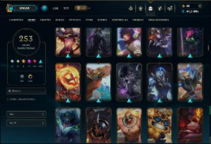 Unranked com TODOS os Champs e 253 Skins ( JG / MID ) - League of Legends LOL