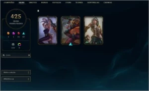 CONTA LOL COM 430 SKINS, OURO + DESDE A SEASON 3 - PLATINA + - League of Legends