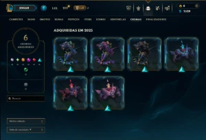 Ouro 1 com 40 Champs e 12 Skins - League of Legends LOL