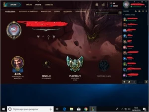 Conta de lol Platina V - League of Legends