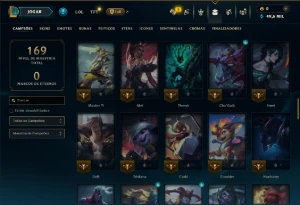 Mestre com 85 Champs e 13 Skins - League of Legends LOL