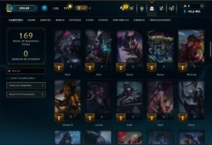 Mestre com 85 Champs e 13 Skins - League of Legends LOL