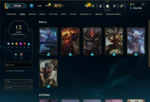 Mestre com 85 Champs e 13 Skins - League of Legends LOL