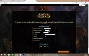 Vendo conta league of legends sem suspensões LOL