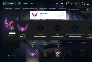 Conta MESTRE com 23 Champs e 2 Skins (70% de WinRate) - League of Legends LOL