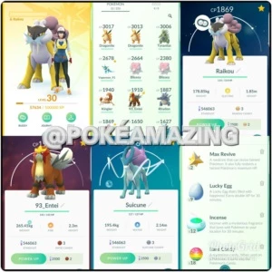 Conta Pokémon Go lvl 30 Time Amarelo ENTEI, RAIKOU e SUICUNE