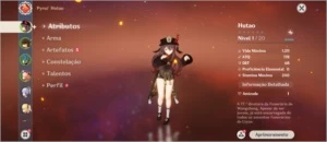 Conta com Ayaka, Hutao e Quqi + túmulo do lobo AR 52 - Genshin Impact