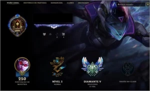 CONTA DIAMOND S8 / S7 / S6 / S5 / GOLD S4 - League of Legends LOL