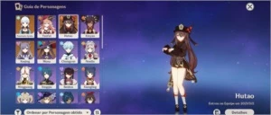 Conta com Hutao, Ayaka, Mona e Keqing AR43 - Genshin Impact