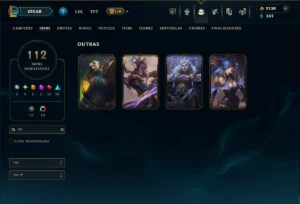 Esmeralda 4 com TODOS os Champs e 112 Skins ( MAIN SUP ) - League of Legends LOL