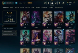 Esmeralda 4 com TODOS os Champs e 112 Skins ( MAIN SUP ) - League of Legends LOL