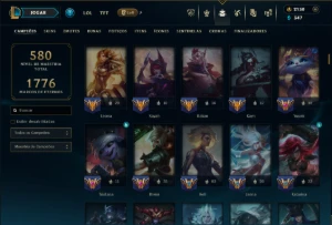 Esmeralda 4 com TODOS os Champs e 112 Skins ( MAIN SUP ) - League of Legends LOL