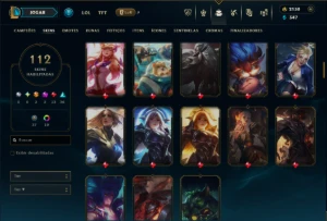 Esmeralda 4 com TODOS os Champs e 112 Skins ( MAIN SUP ) - League of Legends LOL