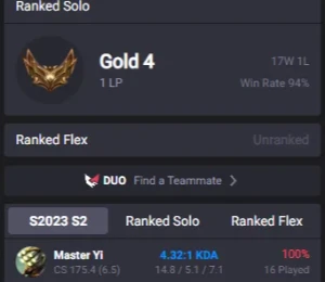 Conta Lol Handlevel Gold 4 94%Wr - League of Legends