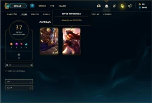 Conta prata 2 com 150 Champs e 37 Skins (Criada em 2012) - League of Legends LOL
