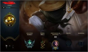 Conta de league of legends platina 2 com 75 de winrate LOL