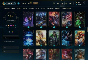 Prata 3 com TODOS os champs e 107 Skins + 3 Prestigios - League of Legends LOL