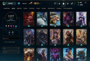 Prata 3 com TODOS os champs e 107 Skins + 3 Prestigios - League of Legends LOL