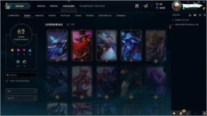 Conta Platina 1 75pdl / 62 SKINS (1 ULTIMATE) / 111 campeões - League of Legends LOL