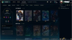 Conta Platina 1 75pdl / 62 SKINS (1 ULTIMATE) / 111 campeões - League of Legends LOL