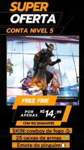 Conta free fire gemada+100 dimas