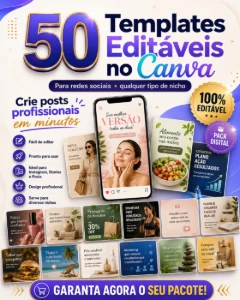 🔥 50 Templates Editáveis no Canva para Redes Sociais | Post - Arte Digital Artes Canva