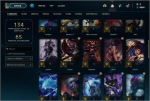 Conta prata 3 com 50 champs e 35 skins +1 Prestigio da Fiora - League of Legends LOL