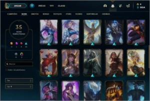 Conta prata 3 com 50 champs e 35 skins +1 Prestigio da Fiora - League of Legends LOL