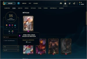 Conta prata 3 com 50 champs e 35 skins +1 Prestigio da Fiora - League of Legends LOL
