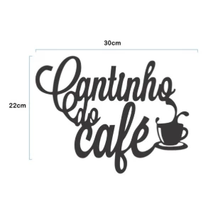 Kit 4 Peças Cantinho do Café em MDF Preto 30 cm - Artesanato e Personalizados