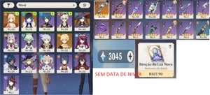 AR 40 YOIMIYA + YELAN + MONA + AQCUA SIMULACRA + 4800 GEMA - Genshin Impact