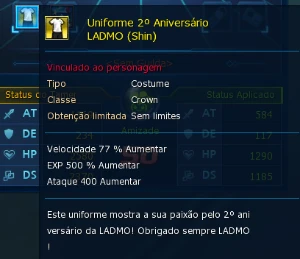 Conta Ladmo Ot Vice Pulseira Miracle Uniforme 2º Aniversário - Digimon Masters Online