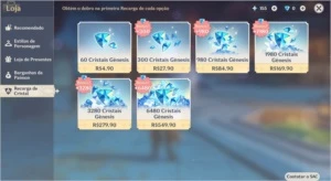 Conta Genshin Impact AR 57 10 Personagens 5* 5 Armas 5* Mais