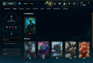 Ouro 4 com 30  Champs e 9 Skins + 5 Espolios - League of Legends LOL