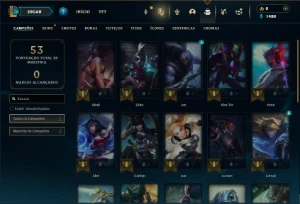 Ouro 4 com 30  Champs e 9 Skins + 5 Espolios - League of Legends LOL