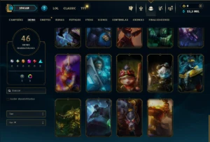 Platina 4 com 75 Champs e 46 Skins ( SUP / ADC / MID ) - League of Legends LOL