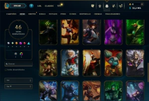 Platina 4 com 75 Champs e 46 Skins ( SUP / ADC / MID ) - League of Legends LOL
