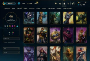 Platina 4 com 75 Champs e 46 Skins ( SUP / ADC / MID ) - League of Legends LOL