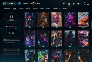 Conta Platina 2 com 95 Champs e 65 Skins - League of Legends LOL