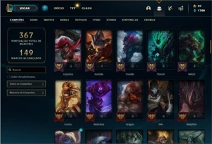 Conta Platina 2 com 95 Champs e 65 Skins - League of Legends LOL
