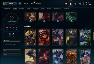 Conta Platina 2 com 95 Champs e 65 Skins - League of Legends LOL