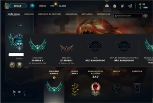 Conta Platina 2 com 95 Champs e 65 Skins - League of Legends LOL