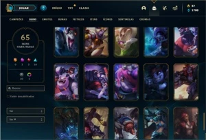 Conta Platina 2 com 95 Champs e 65 Skins - League of Legends LOL