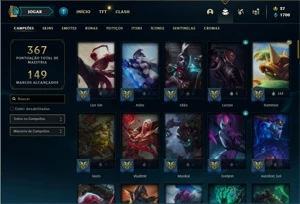 Conta Platina 2 com 95 Champs e 65 Skins - League of Legends LOL