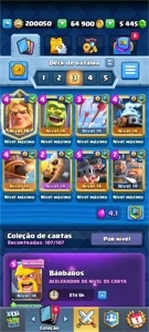 50 cartas full e 5 k gems - Clash Royale
