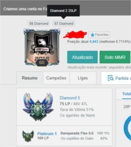 Conta Diamante 5 85 skins, todos os campeões - League of Legends LOL