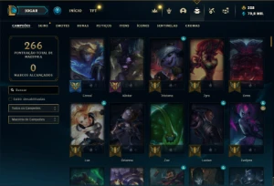 Conta ouro 4 com 558 Skins + 4 Raras + 20 Icones Raros - League of Legends LOL