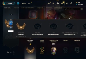 Conta ouro 4 com 558 Skins + 4 Raras + 20 Icones Raros - League of Legends LOL