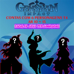 Contas AR 10 ~ 15 Com 6x Personagens T4 | Genshin Impact