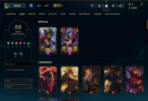 Prata 4 com TODOS os Champs e 88 Skins ( ADC / SUP / MID ) - League of Legends LOL